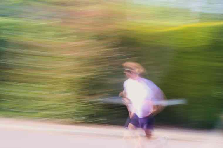 Louis running, motion blur
